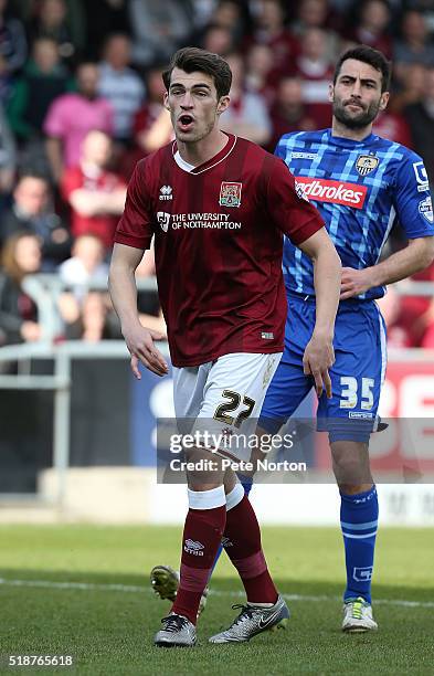 John Marquis of Northampton Town in action during the Sky Bet League Two match between Northampton Town and Notts County at Sixfields Stadium on...