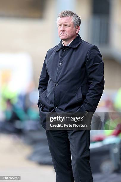 Northampton Town manager Chris Wilder looks on during the Sky Bet League Two match between Northampton Town and Notts County at Sixfields Stadium on...