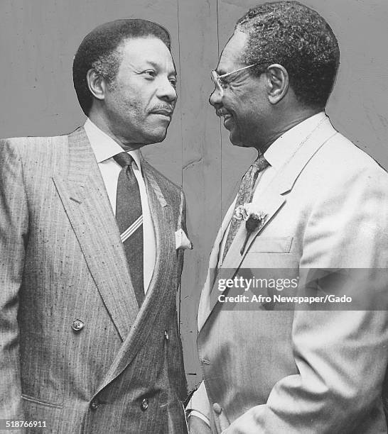 First African-American police commissioner of Baltimore, Maryland Bishop Robinson, 1975.