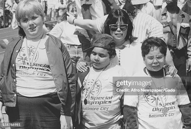 Athletes during the Special Olympics, Maryland, 1995.