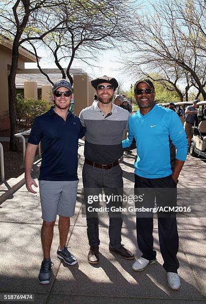 Singers Hudson Moore, Drake White and Darius Rucker attend the 2016 ACM Lifting Lives Golf Classic presented by G. Debbas Chocolatier and Cocoa Crate...