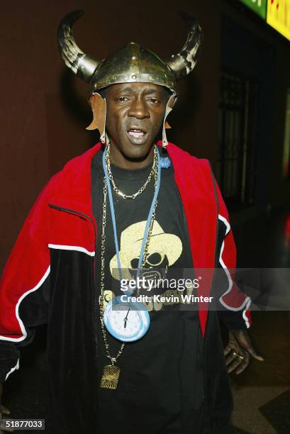 Rapper Flavor Flav arrives at the 9th Annual Multicultural Prism Awards at the Henry Fonda "Music Box" Theatre on December 17, 2004 in Los Angeles,...