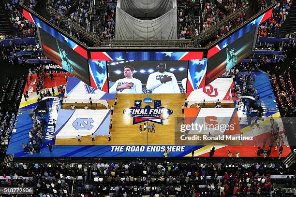 General view as Villanova Wildcats womens basketball player Karlie Crispin, Oklahoma Sooners womens volleyball player Madison Ward, North Carolina...