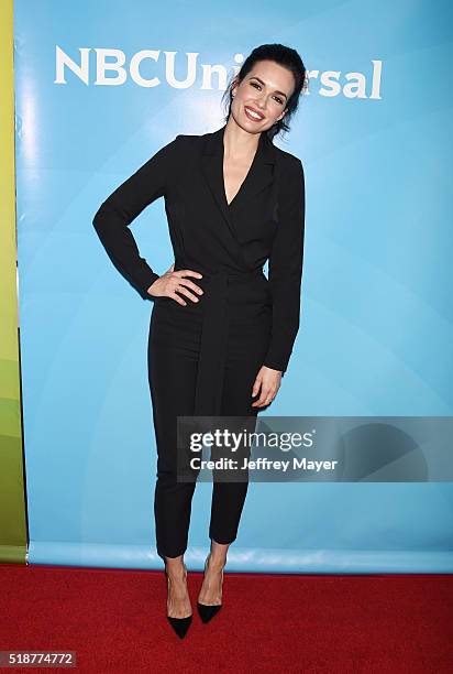 Actress Torrey DeVitto arrives at the 2016 Summer TCA Tour - NBCUniversal Press Tour at the Four Seasons Hotel - Westlake Village on April 1, 2016 in...