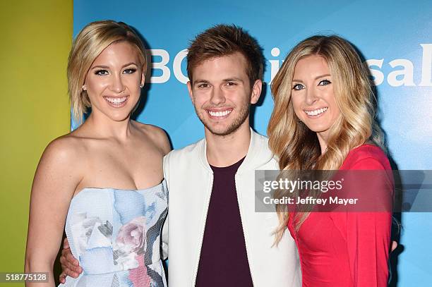 Personalities Savannah Chrisley, Chase Chrisley, Lindsie Chrisley arrives at the 2016 Summer TCA Tour - NBCUniversal Press Tour at the Four Seasons...