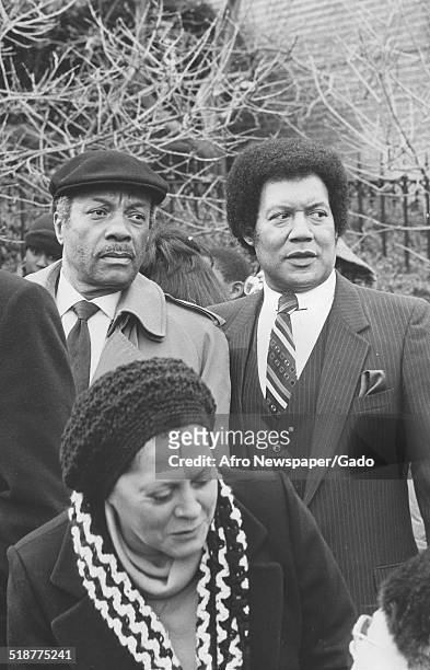 First African-American police commissioner of Baltimore, Maryland Bishop Robinson and Uttman Ray, 1975.