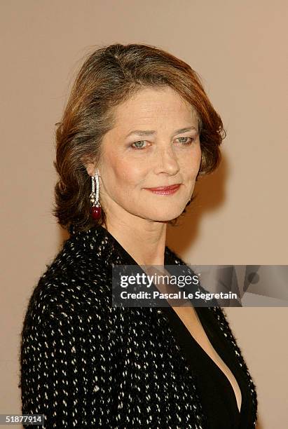 Actress Charlotte Rampling poses as she arrives to attend the Nijinsky Awards Ceremony at The Monaco Dance Forum on December 18, 2004 in Monte Carlo,...