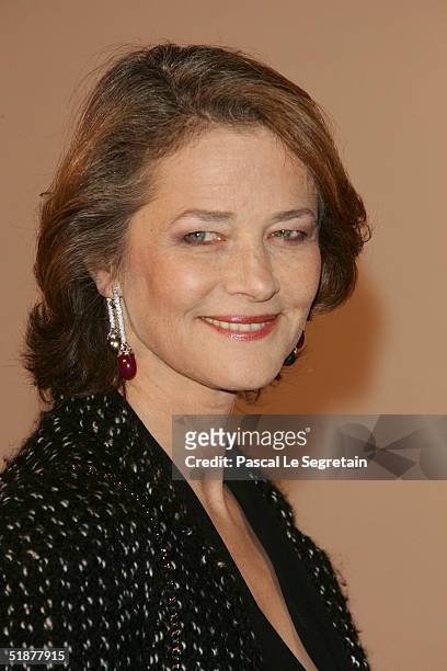 Actress Charlotte Rampling poses as she arrives to attend the Nijinsky Awards Ceremony at The Monaco Dance Forum on December 18, 2004 in Monte Carlo,...