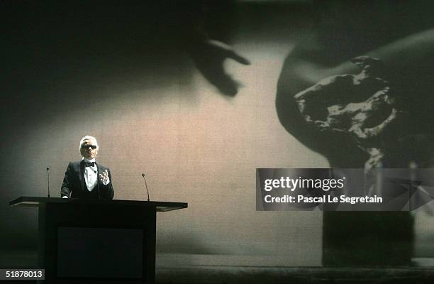 Karl Lagerfeld attends the Nijinsky Awards Ceremony at The Monaco Dance Forum on December 18, 2004 in Monte Carlo, Monaco. Previous winners include...