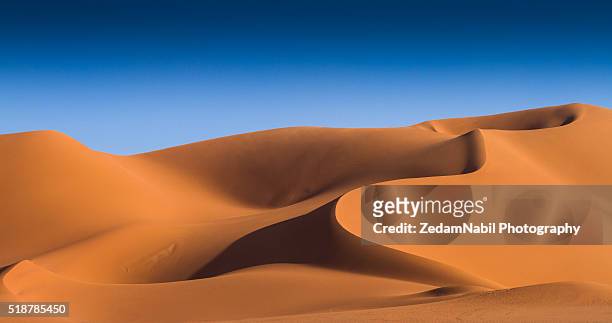 silky golden dunes (algerian sahara) - sand dune stock pictures, royalty-free photos & images