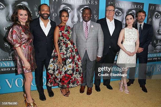 Actors Alison Wright, Jeffery Wright, Kerry Washington, Wendell Pierce, Eric Stonestreet, Zoe Lister-Jones, and Greg Kinnear attend the Los Angeles...