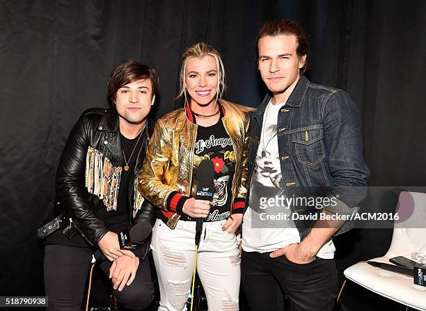 Musicians Neil Perry, Kimberly Perry, and Reid Perry of The Band Perry attend Westwood One Presents #WWOBackstage @ 51st ACMs at MGM Grand Garden...