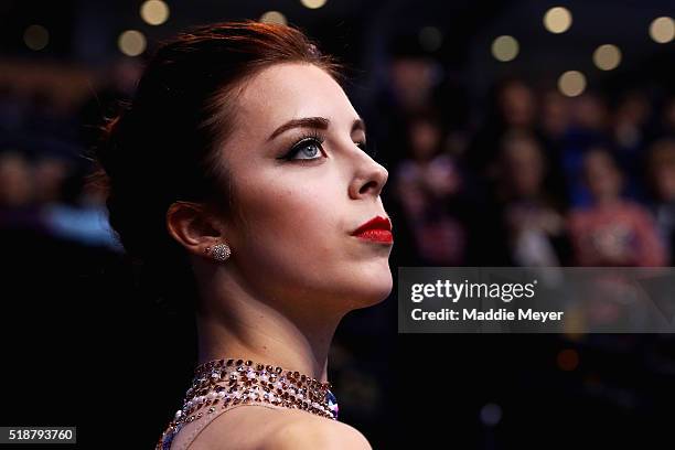 Ashley Wagner of the United States looks on before the Ladies Free Skate program on Day 6 of the ISU World Figure Skating Championships 2016 at TD...