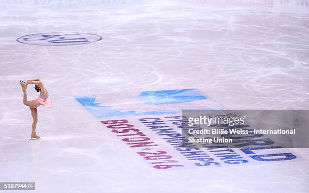 So Youn Park of South Korea competes during Day 6 of the ISU World Figure Skating Championships 2016 at TD Garden on April 2, 2016 in Boston,...