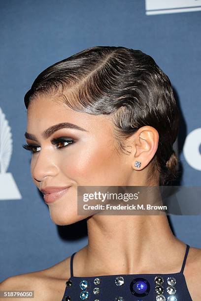Actress Zendaya attends the 27th Annual GLAAD Media Awards at the Beverly Hilton Hotel on April 2, 2016 in Beverly Hills, California.