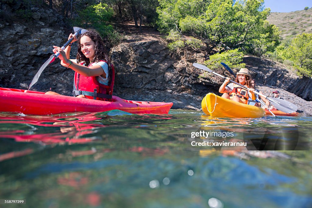 Having fun with the kayak