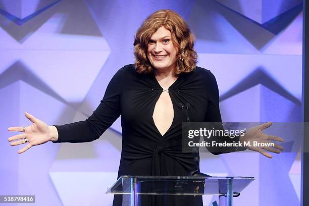 Producer / Director Lilly Wachowski accepts award for Outstanding Drama Series onstage during the 27th Annual GLAAD Media Awards at the Beverly...