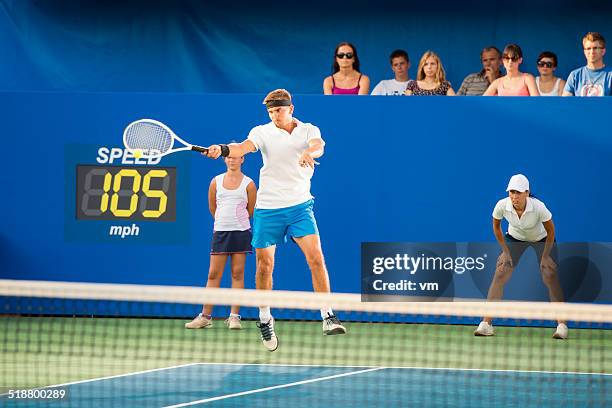 professional tennis player in action - tennis crowd stock pictures, royalty-free photos & images