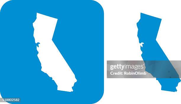 ilustraciones, imágenes clip art, dibujos animados e iconos de stock de icono azul california - california