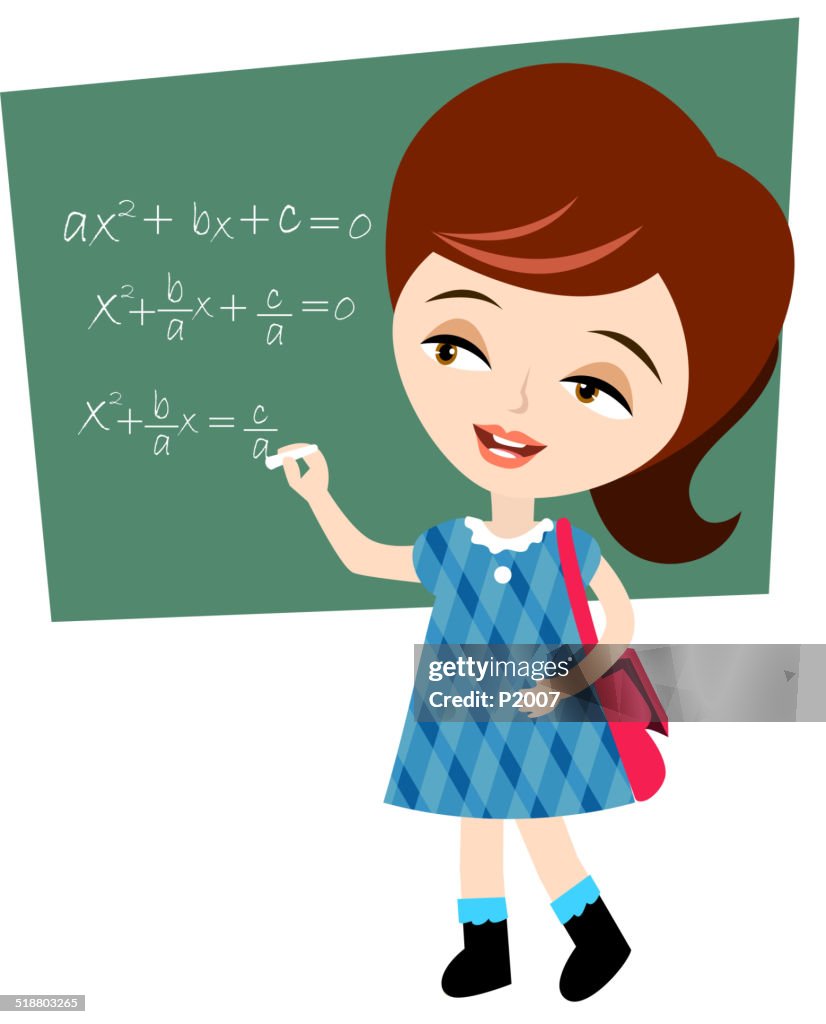 Girl Solving Math Problem High-Res Vector Graphic - Getty Images