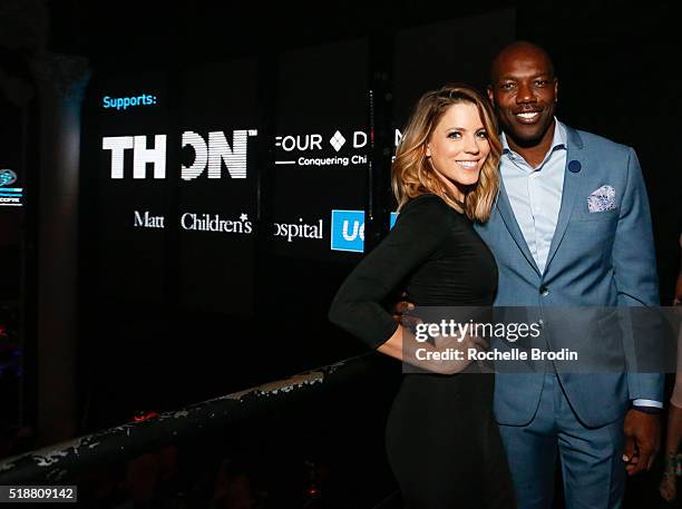 Stephanie Bauer and Terrell Owens attend the Lights Camera Cure's 5th Annual Hollywood Dance Marathon Benefiting Mattel Children's Hospital UCLA and...