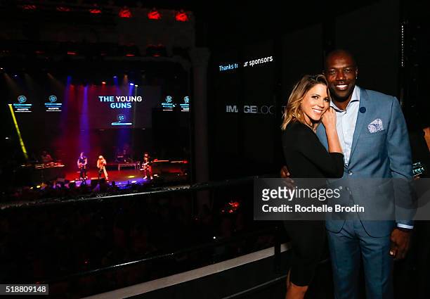 Stephanie Bauer and Terrell Owens attend the Lights Camera Cure's 5th Annual Hollywood Dance Marathon Benefiting Mattel Children's Hospital UCLA and...