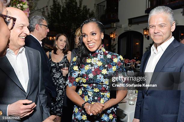 Kerry Washington and Efraim Grinberg attend dinner celebrating Kerry Washington hosted by ELLE, Editor-In-Chief, Robbie Myers and Movado, Chairman &...