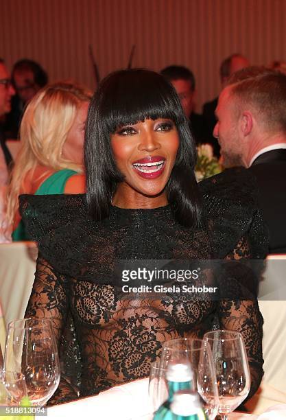 Naomi Campbell and Anne Meyer-Minneman, Editor in chief of GALA, during the Gala Spa Awards on April 2, 2016 in Baden-Baden, Germany.