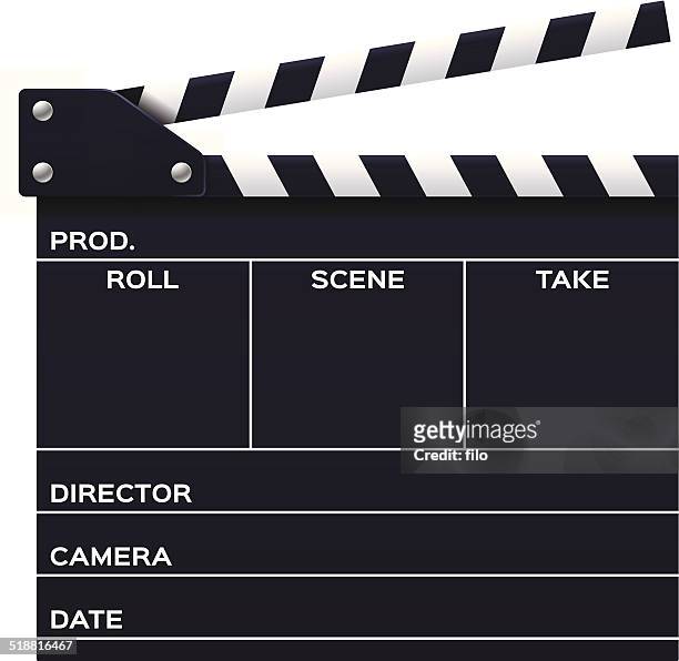 movie clapperboard - director cut stock illustrations