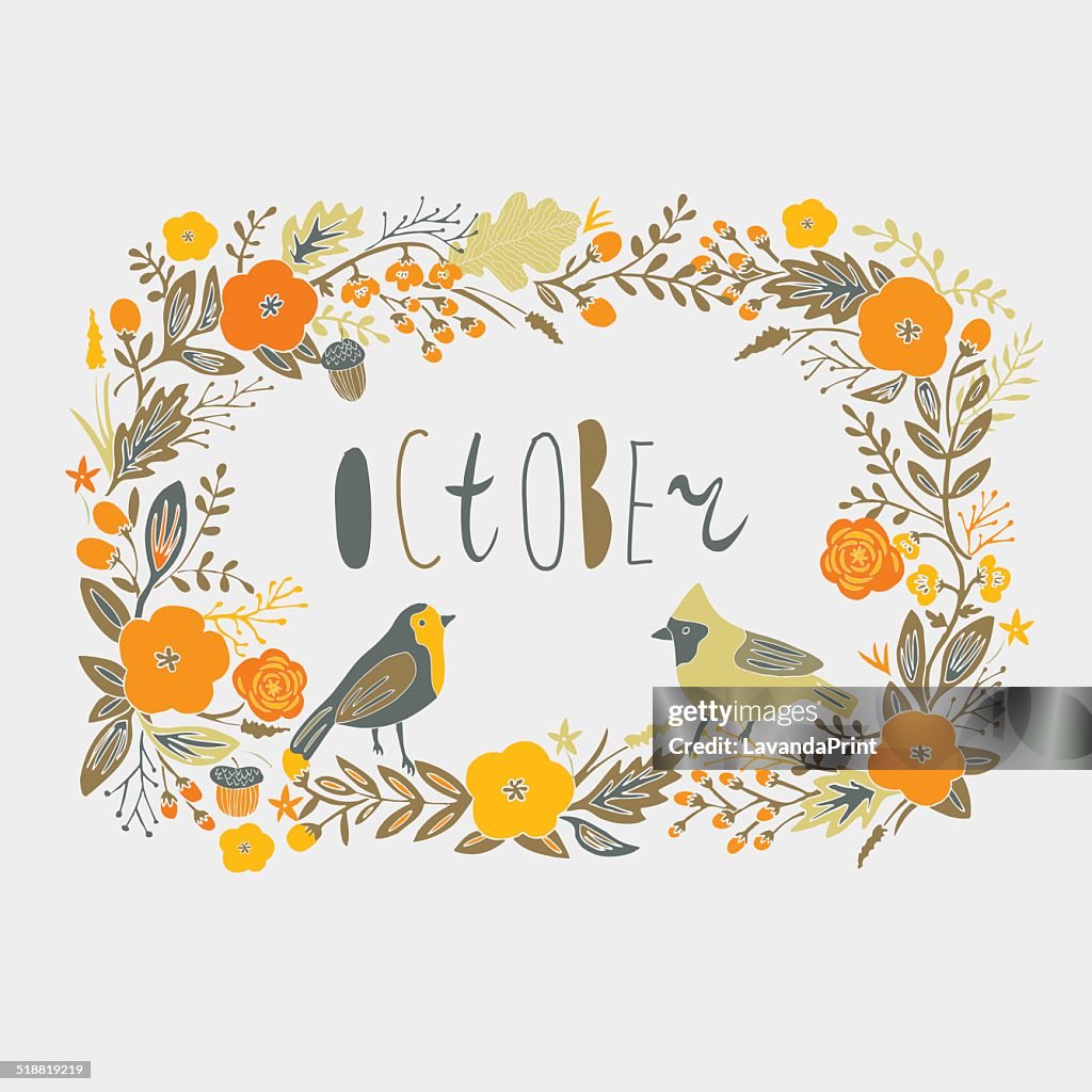Vector October Design October Card Design High-Res Vector Graphic - Getty Images