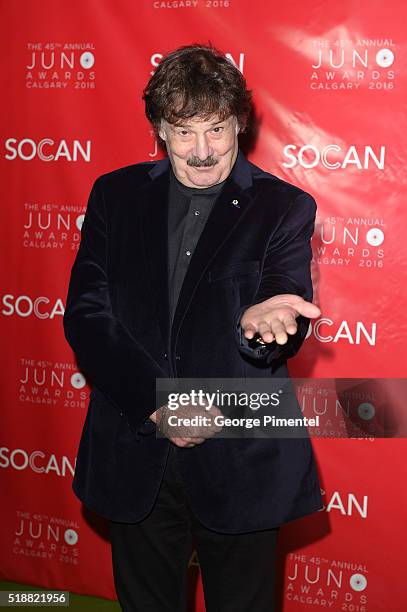 Burton Cummings attends the 2016 Juno Gala Dinner And Awards at the Telus Convention Center on April 2, 2016 in Calgary, Canada.