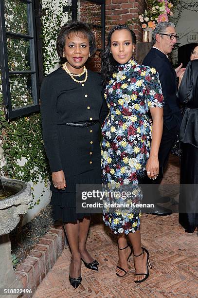 Anita Hill and Kerry Washington attend dinner celebrating Kerry Washington hosted by ELLE, Editor-In-Chief, Robbie Myers and Movado, Chairman & CEO,...