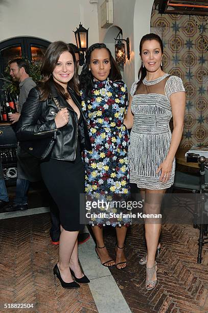 Katie Lowes, Kerry Washington and Bellamy Young attend dinner celebrating Kerry Washington hosted by ELLE, Editor-In-Chief, Robbie Myers and Movado,...