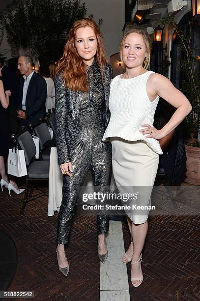 Darby Stanchfield and Erika Christensen attend dinner celebrating Kerry Washington hosted by ELLE, Editor-In-Chief, Robbie Myers and Movado, Chairman...