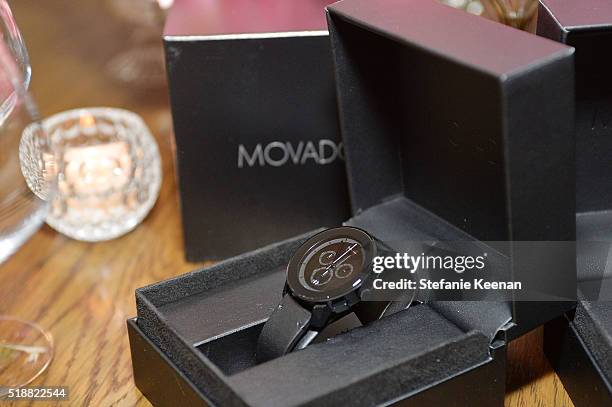 Movado watch on display at the dinner celebrating Kerry Washington hosted by ELLE, Editor-In-Chief, Robbie Myers and Movado, Chairman & CEO, Efraim...