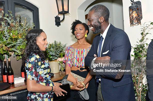 Kerry Washington, Glenita Mosley and Rick Famuyiwa attend dinner celebrating Kerry Washington hosted by ELLE, Editor-In-Chief, Robbie Myers and...