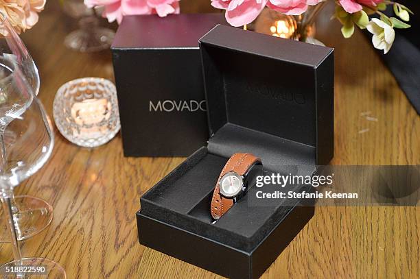 Movado watch on display at the dinner celebrating Kerry Washington hosted by ELLE, Editor-In-Chief, Robbie Myers and Movado, Chairman & CEO, Efraim...