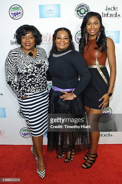 Writer and Executive Producer Kimberley Zulkowski, Actors Loretta Devine and Coco Jones attend the premiere of "Grandma's House" at Marcus South...