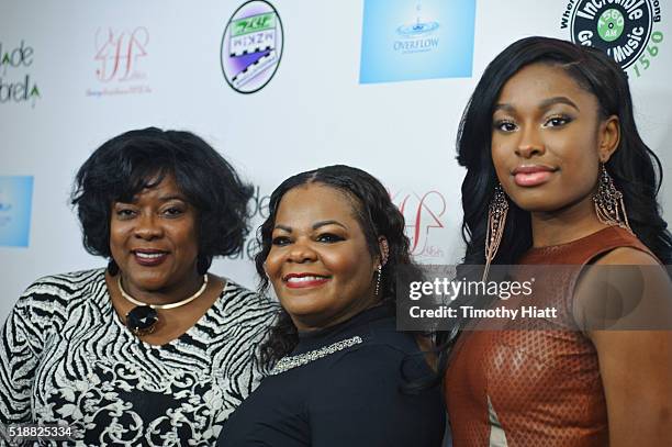 Writer and Executive Producer Kimberley Zulkowski, Actors Loretta Devine and Coco Jones attend the premiere of "Grandma's House" at Marcus South...