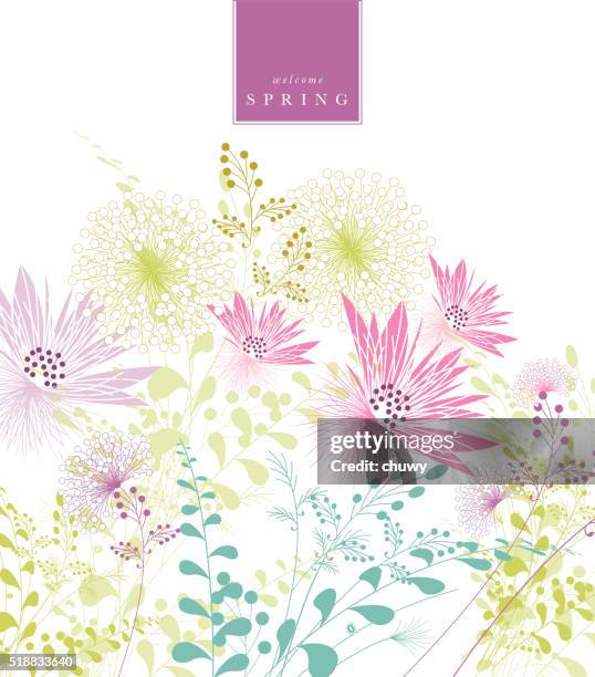 spring background floral pattern banner text - spring background stock illustrations