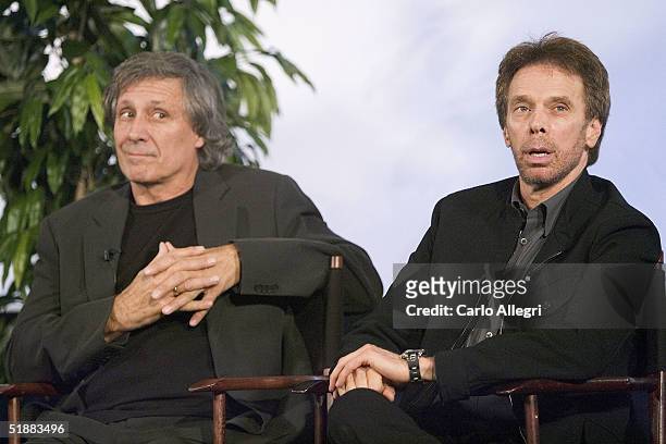 Writer David Franzoni and producer Jerry Bruckheimer answer questions during a Q&A after a screening of "King Arthur The Director's Cut" at the...