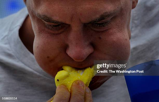 Brian Dudzinski had some very filled cheeks during his 5th place effort in the Peeps eating contest. Hundreds of spectators converged at National...