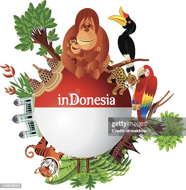 ilustraciones, imágenes clip art, dibujos animados e iconos de stock de indonesia viaje - bali