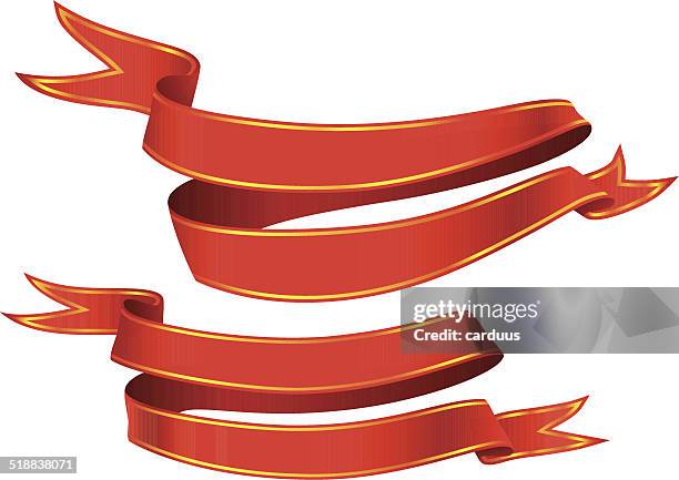 set of red banners - sash stock illustrations