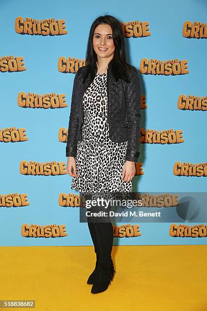 Natalie Sawyer attends a VIP screening of "Robinson Crusoe" at the Vue West End on April 3, 2016 in London, England.