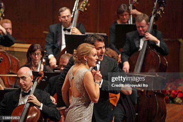 Richard Tucker Gala Concert at Avery Fisher Hall on Sunday night, October 12, 2014.This image:Ingeborg Gillebo, left, and Ildar Abdrazakov performing...