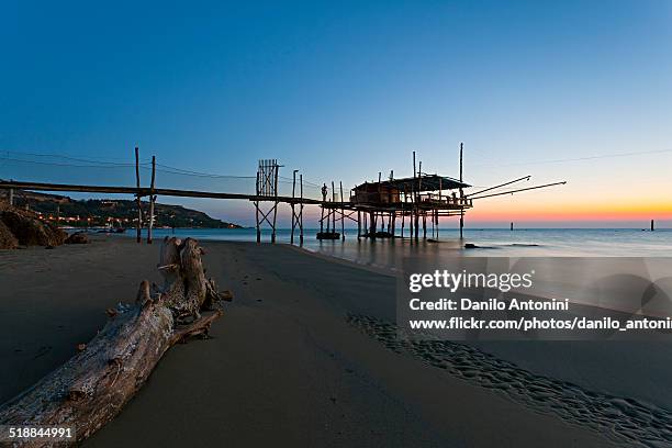 on the costa dei trabocchi - abruzzi stock-fotos und bilder