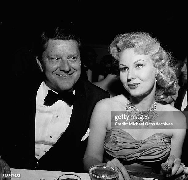 Virginia Mayo and husband Michael O'Shea attends a party in Los Angeles,CA.