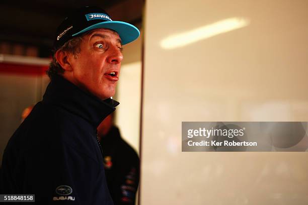 Jason Plato of Subaru Team BMR prepares to drive during the Dunlop MSA British Touring Car Championship at Brands Hatch on April 3, 2016 in...