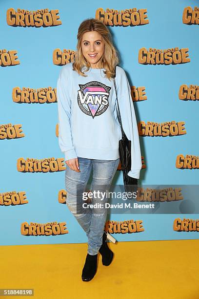 Olivia Cox attends a VIP screening of "Robinson Crusoe" at the Vue West End on April 3, 2016 in London, England.